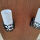 Pair vintage wrought iron wall lamps