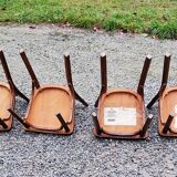 Set of 4 Baumann bistro chairs from the 50s stamped