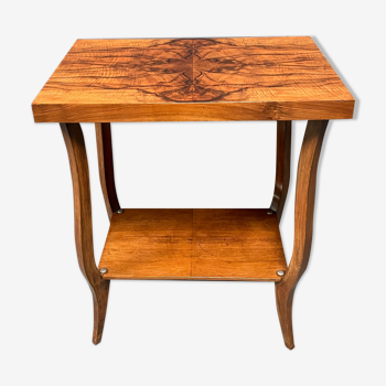 Mirrored veneered art deco side table from France circa 1940