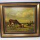 Tableau by r. vezzoli oil painting cows in the field canvas 60x52 cm