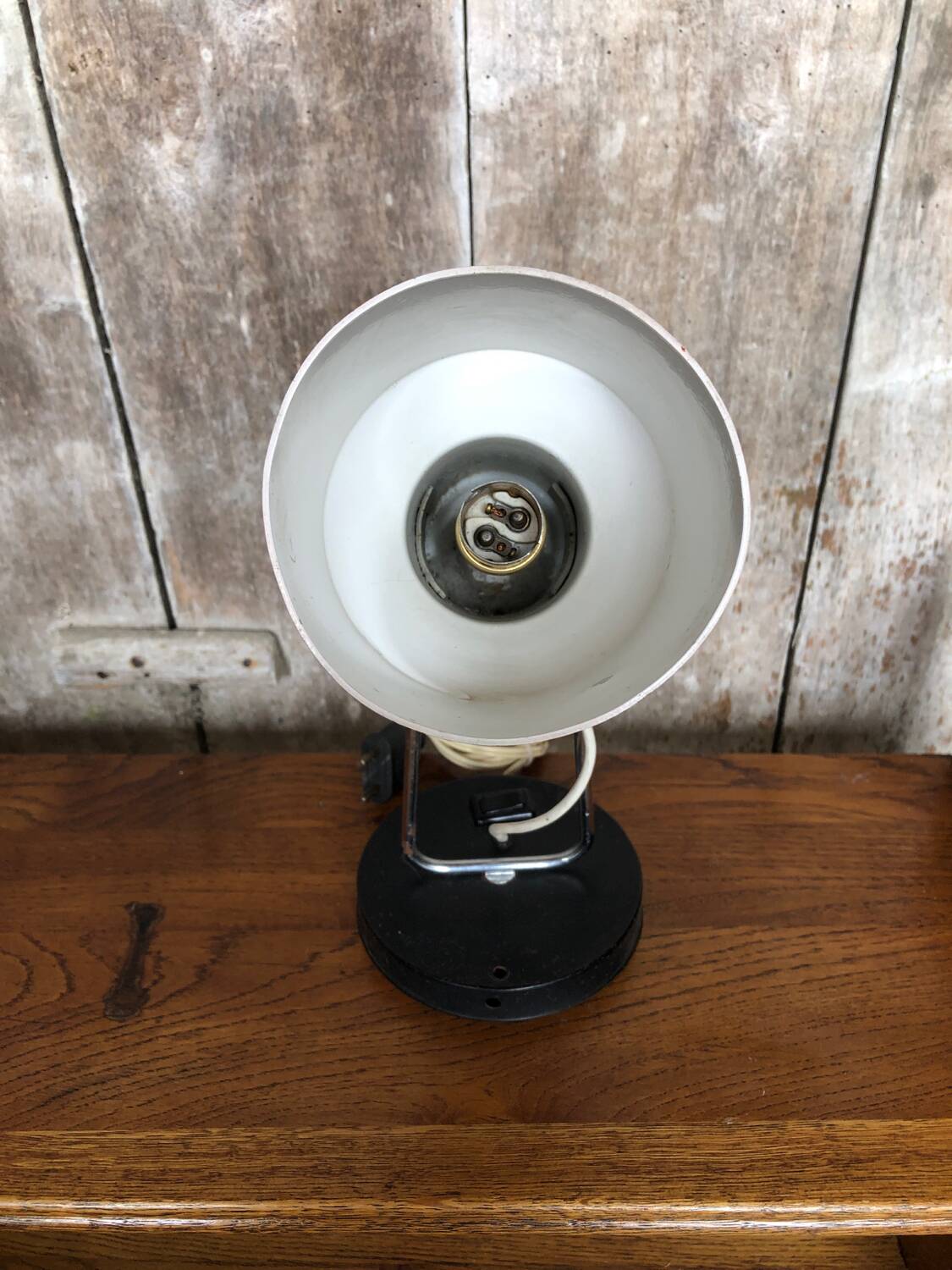 Old Articulated Lamp 70's Metal Red Black & Chrome Vintage