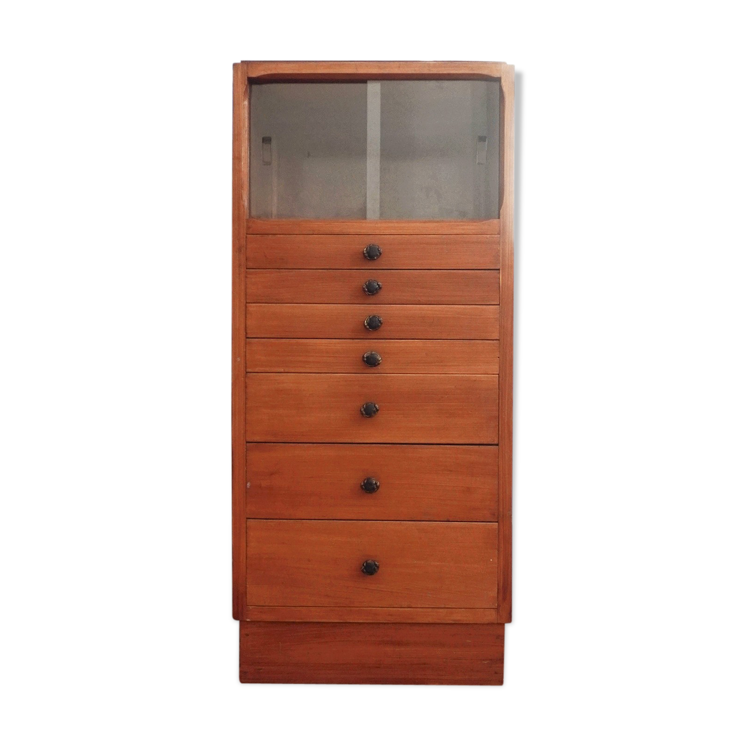 Small metier furniture chest of drawers with display case