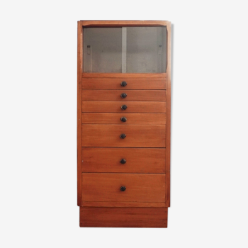 Small metier furniture chest of drawers with display case