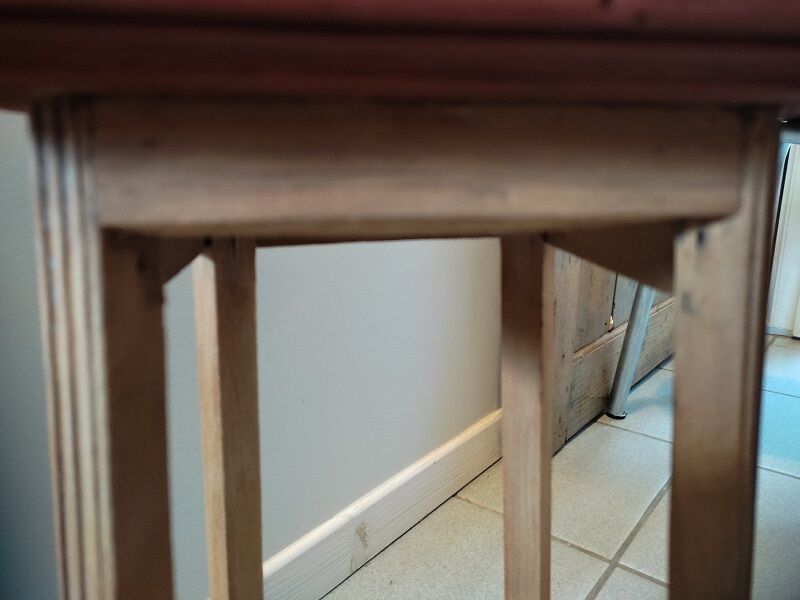 Console holder pot flower wood patinated seat mahogany