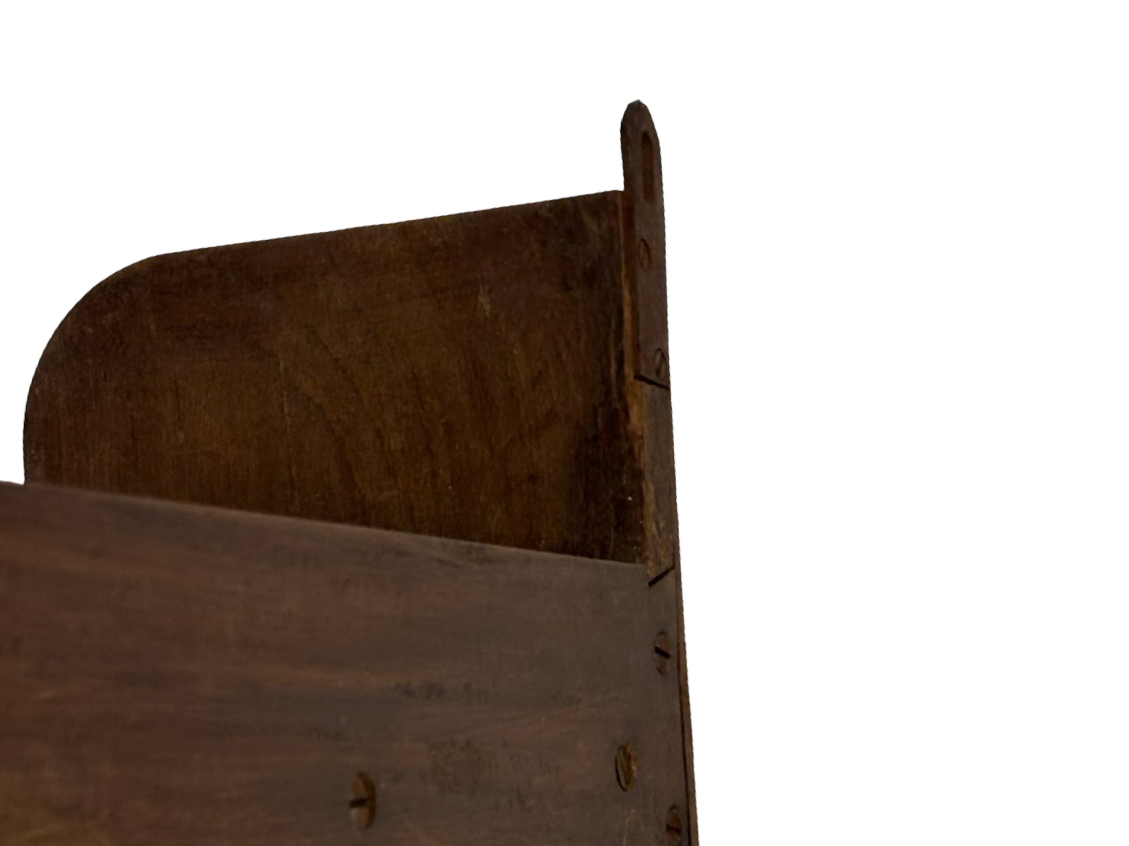 Vintage wooden wall shelve rack bookshelf in oak wood minimalist