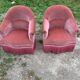 Pair of 1950s toad armchairs