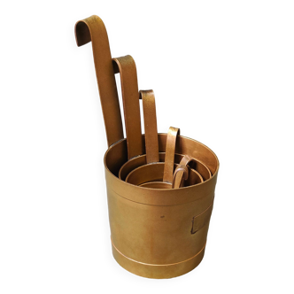 Set of 6 brass measuring buckets