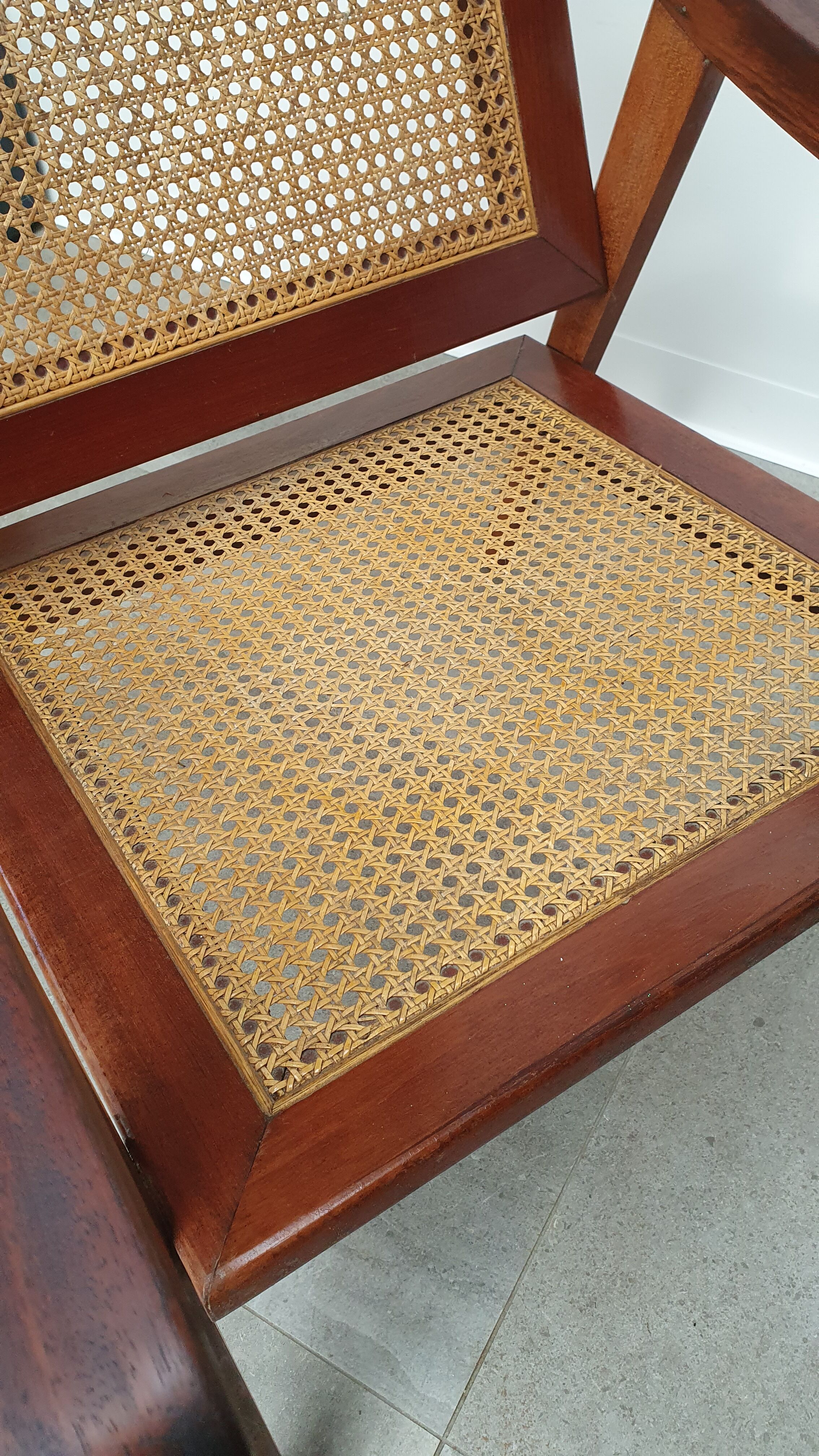 Teak bench sofa and cannage