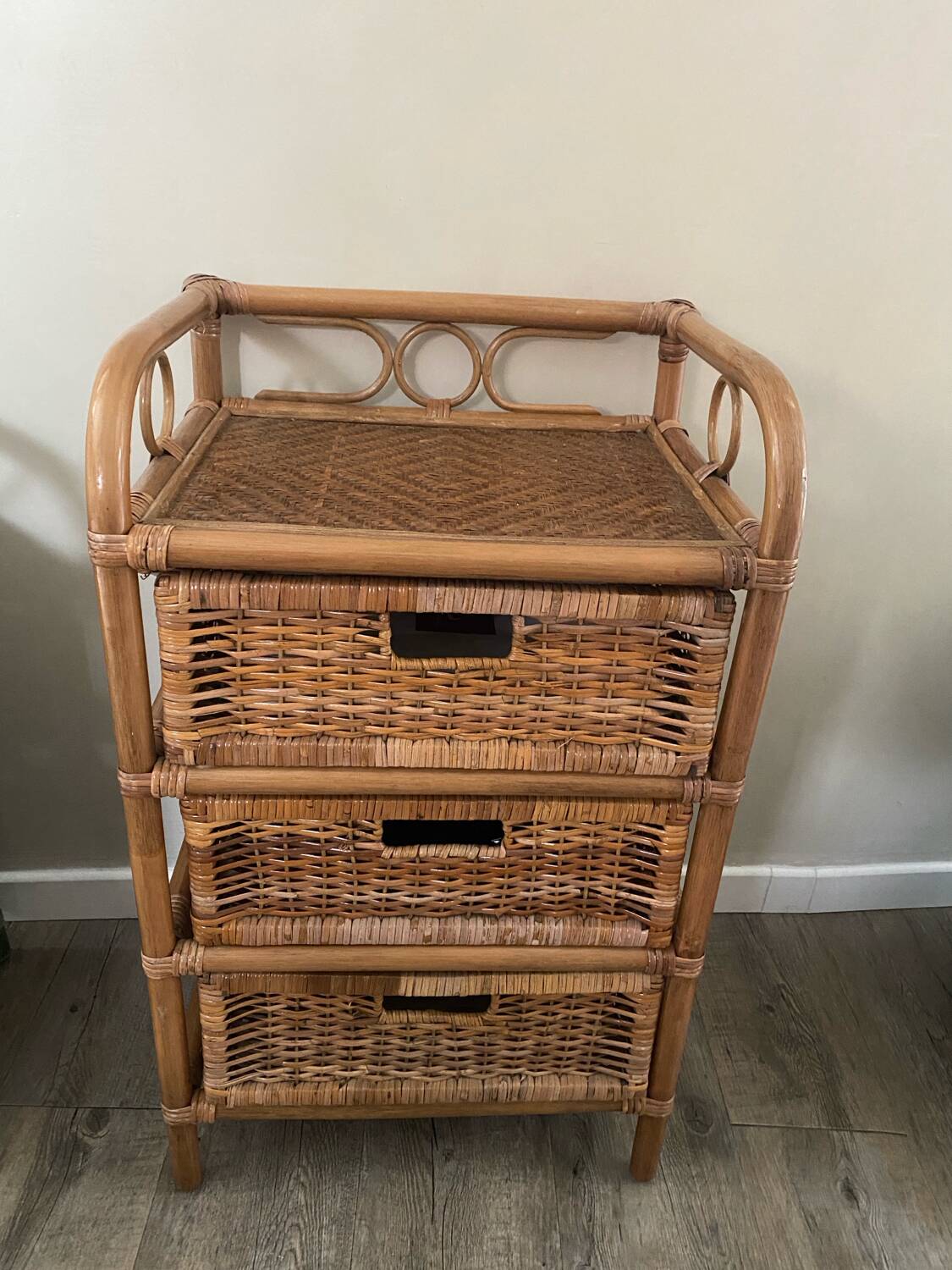 Meuble rotin vintage