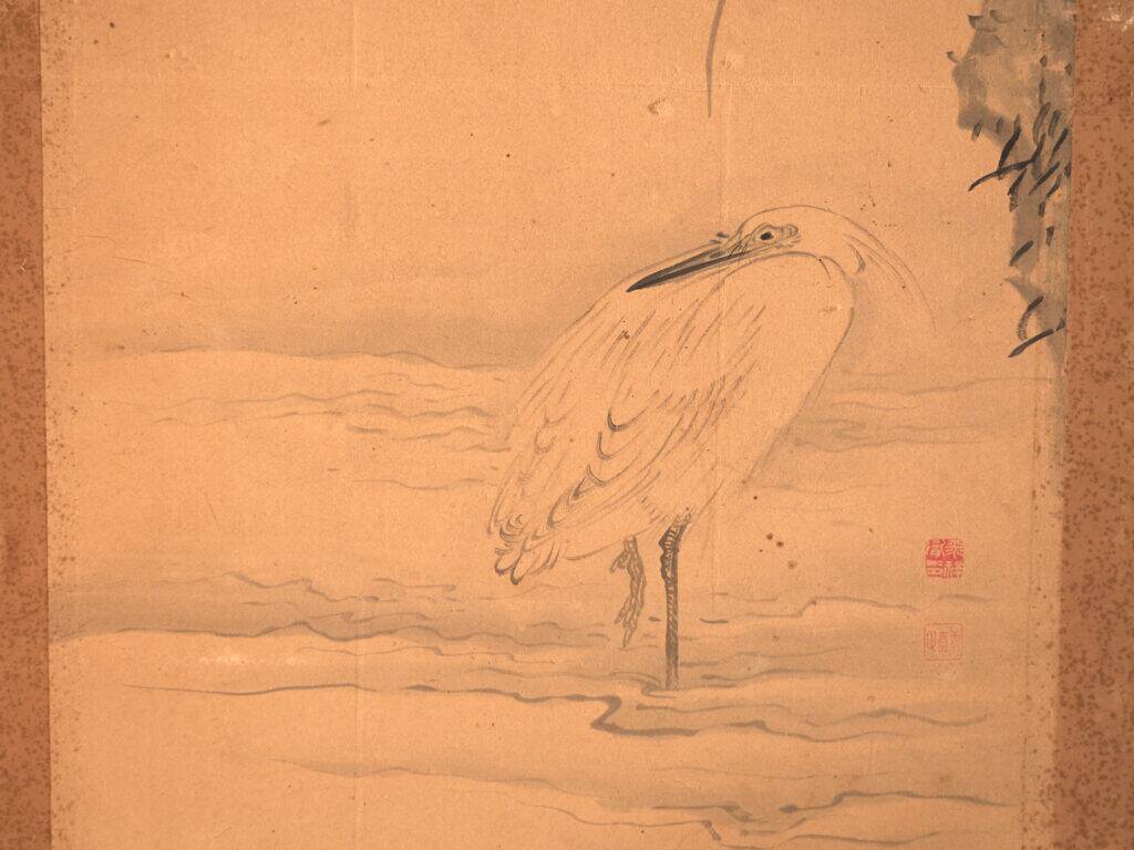 Antique Japanese six-panel screen with box – Japan, circa 1900