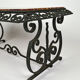 Coffee table in marble and wrought iron, circa 1940