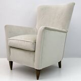 Attributed Gio Ponti Mid-Century Modern Italian Velvet Armchair for Isa, 50