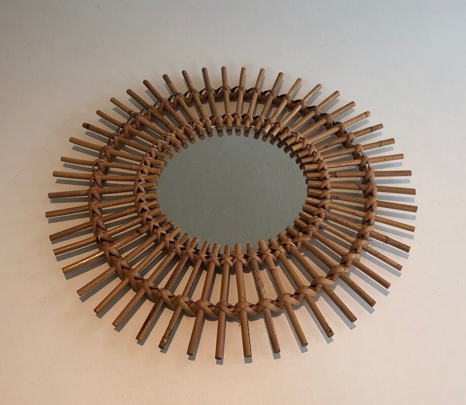 Small rattan mirror