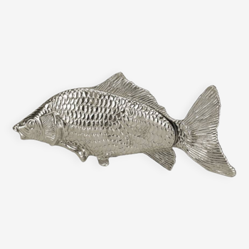 Silver metal fish napkin holder