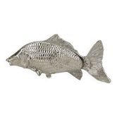Silver metal fish napkin holder