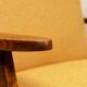 Fauteuil Mid-Century en bois de couleur jaune avec boucle au design scandinave