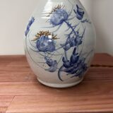 Lampe à poser en céramique fleurs globe plissé