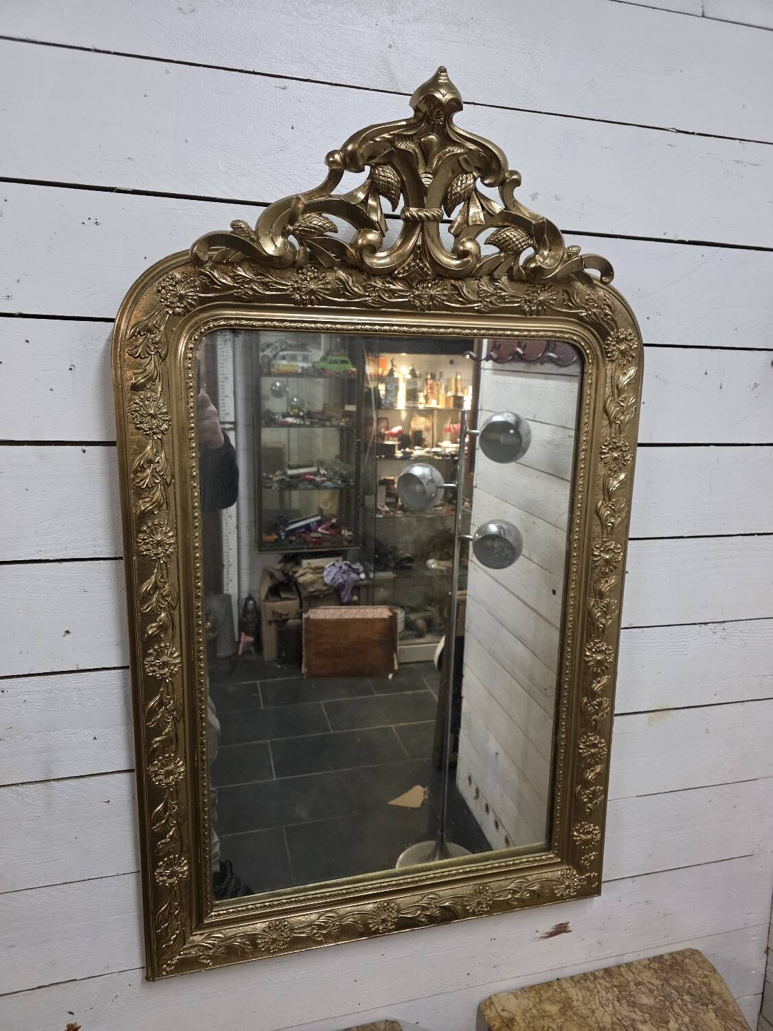 Antique Napoleon III gilded mirror