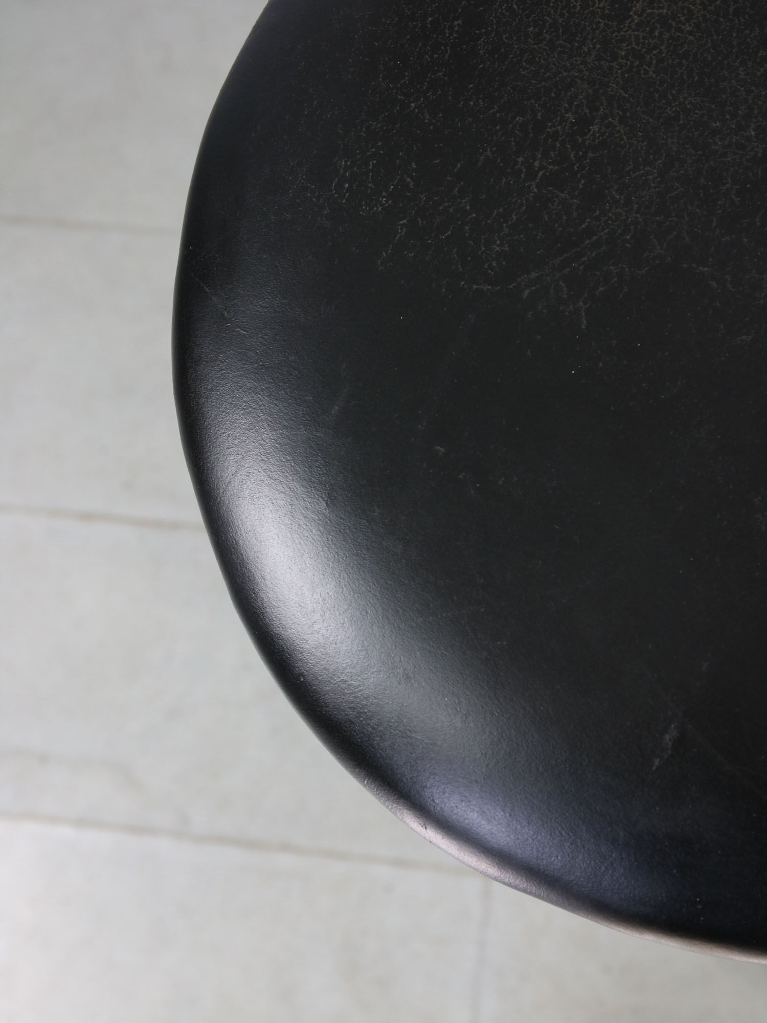 Vintage industrial metal & leather swivel bar stool