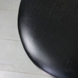 Vintage industrial metal & leather swivel bar stool