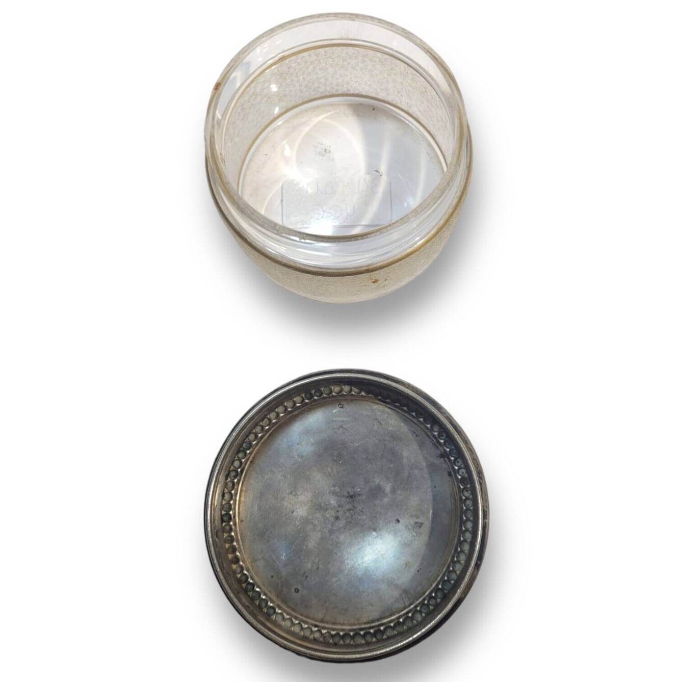 Crystal pot and silver metal lid