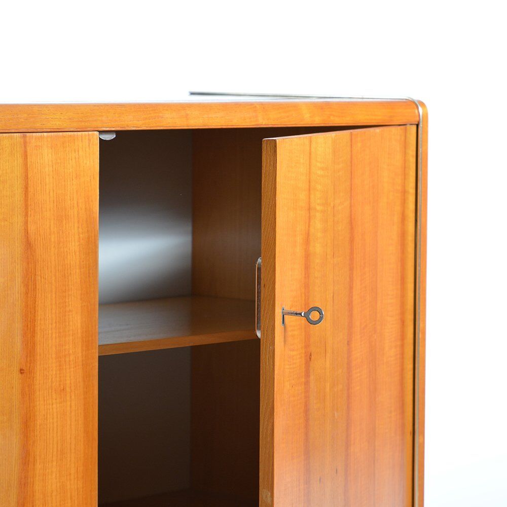Buffet en bois avec plateau en verre, Jitona 1960