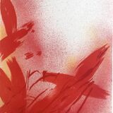 Jean bazaine, monograph in red, 1975. original lithograph