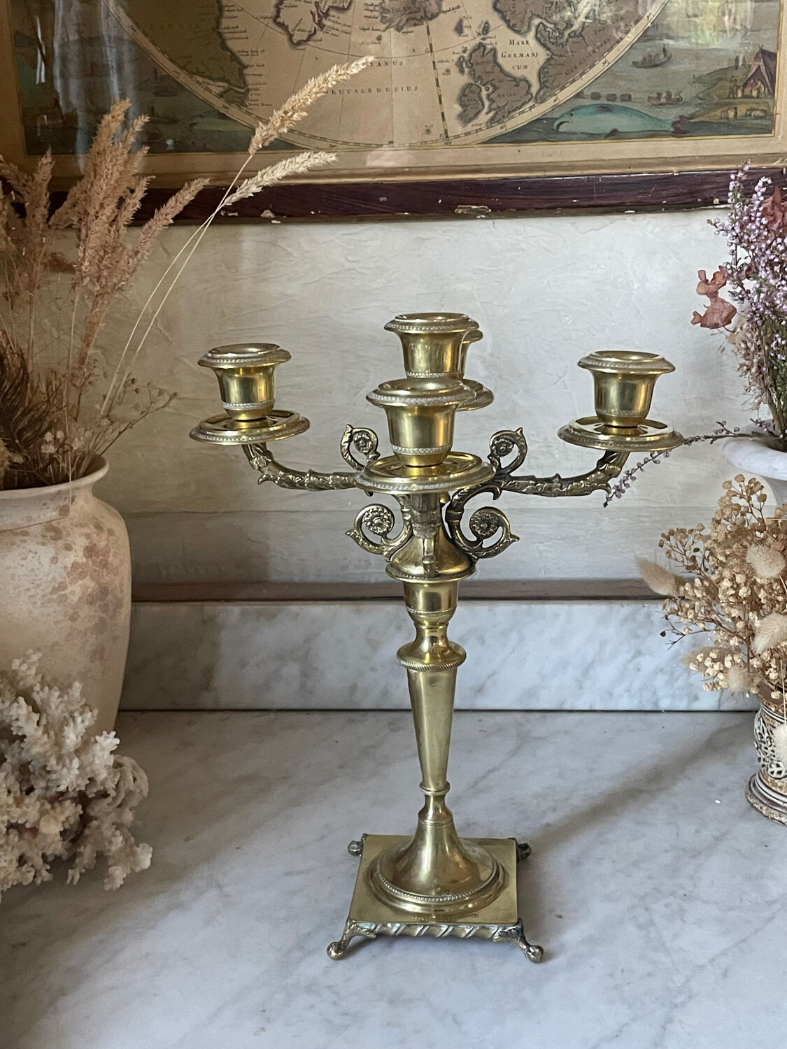 Antique brass candlestick