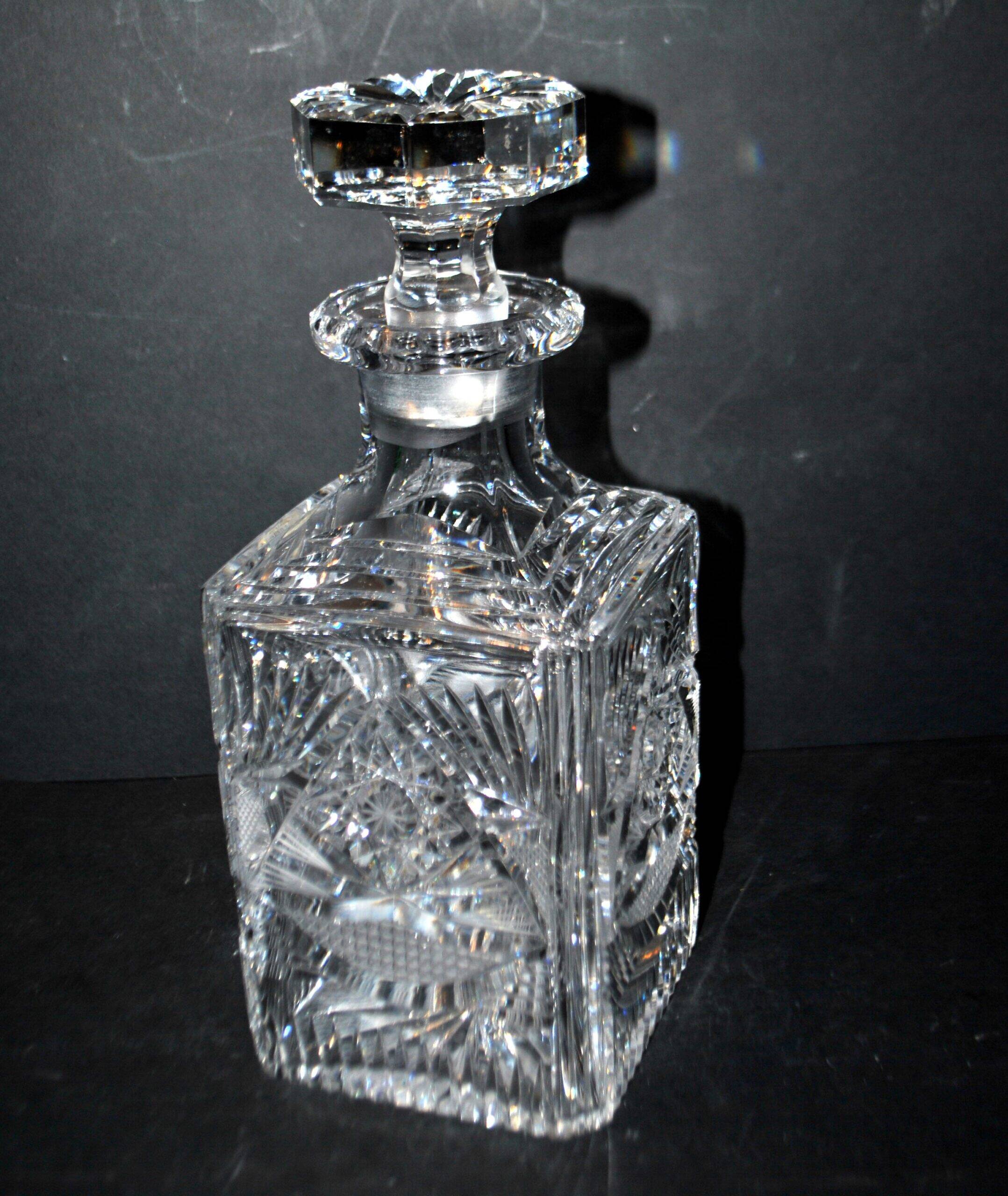 Waldviertler Edel Bleikristall cut crystal whisky decanter