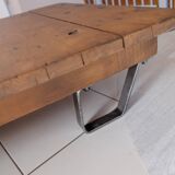 Industrial coffee table pallet on wheels