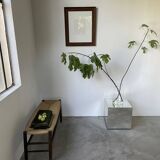 Oak and straw farm bench