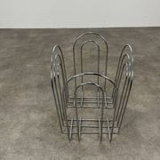 Porte revue postmoderne années 80 métal chromé vintage memphis