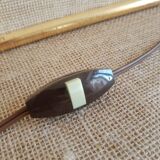 Turned wooden table lamp - vintage