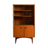 Teak sideboard consisting of a showcase with shelves and a double door