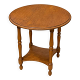 Ancient oak side table with spool legs