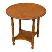 Table d'appoint en chêne ancien avec des pieds en bobine.