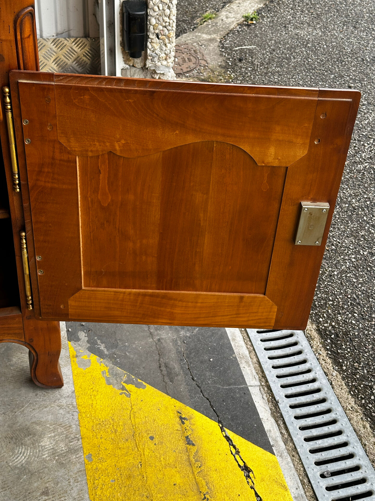 Buffet, rustic sideboard in solid cherry wood, 20th century