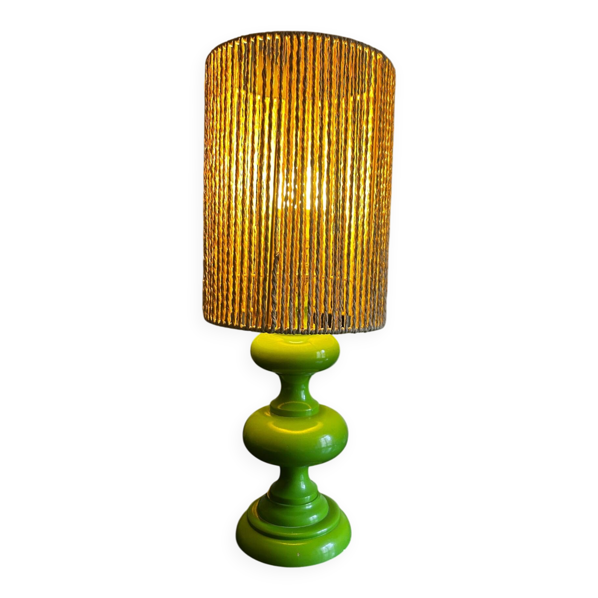 1970s apple green lamp