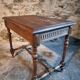 Vintage French writing table in walnut, 1930s.
