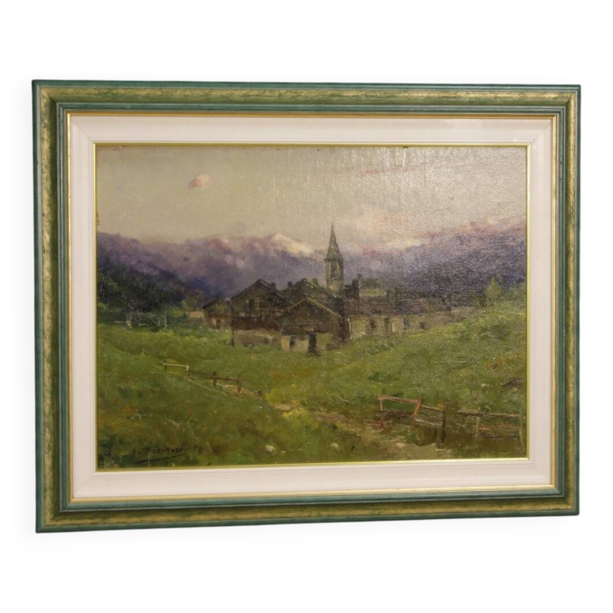 Antique landscape signed G. Mariani from 19th century