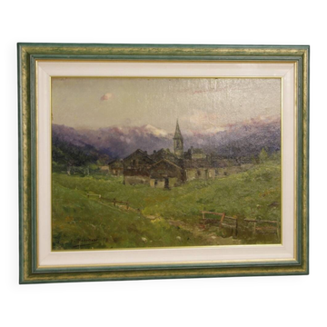 Paysage antique signé G. Mariani du XIXe siècle