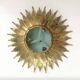 Lustre / plafonnier soleil doré métal verre , 1960s