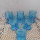6 antique blue glass glasses