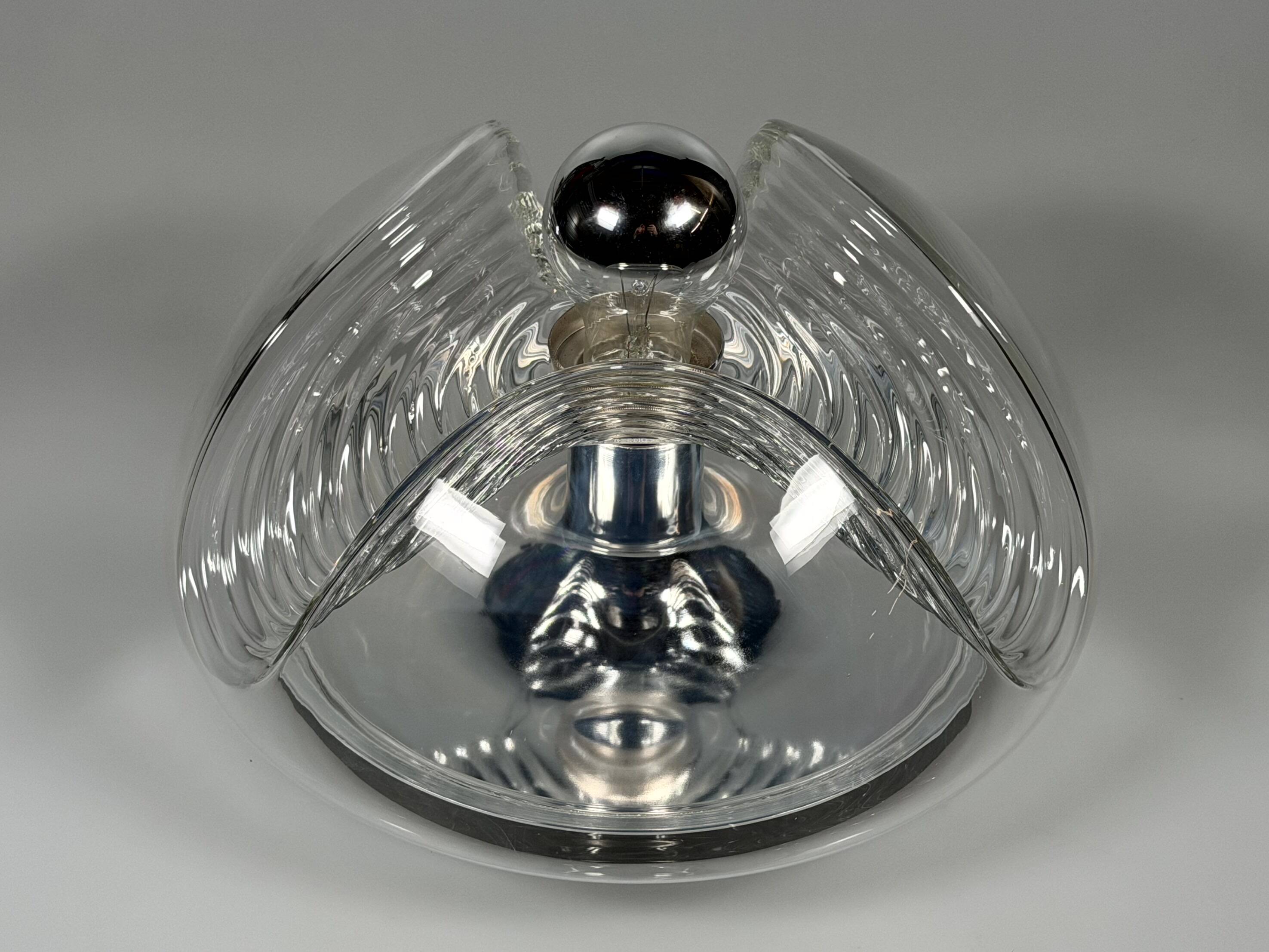 1960s 1970s Wall or Ceiling Lamp "Wave" by Koch & Lowy for Peill & Putzler