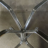 Dining table 1970 chrome and smoked glass