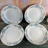 4 Longchamps iron earth soup plates