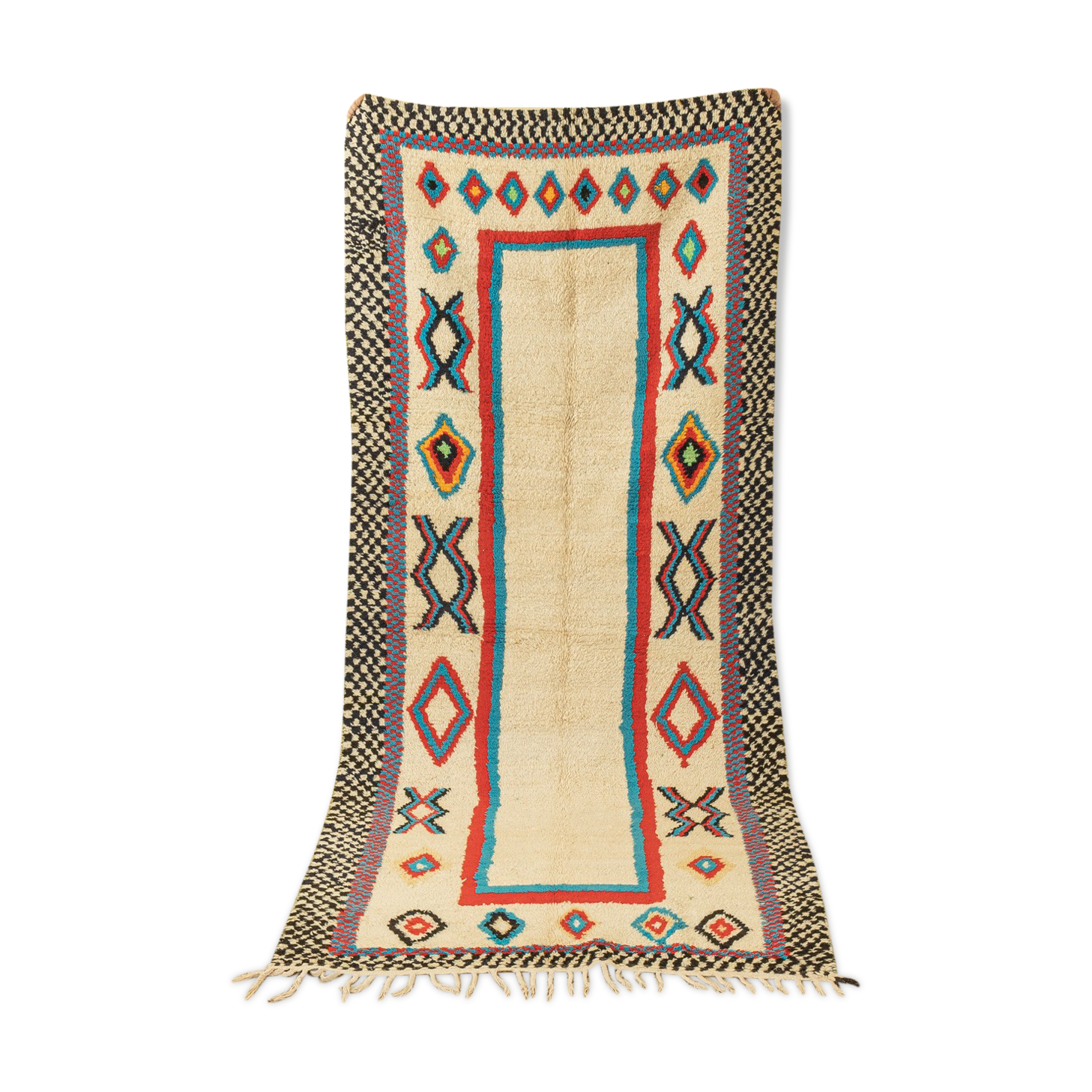 Vintage azilal, berber rug, 123 x 295