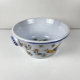 Large hand-painted earthenware salad bowl, signed "Mousiters", 20th century.