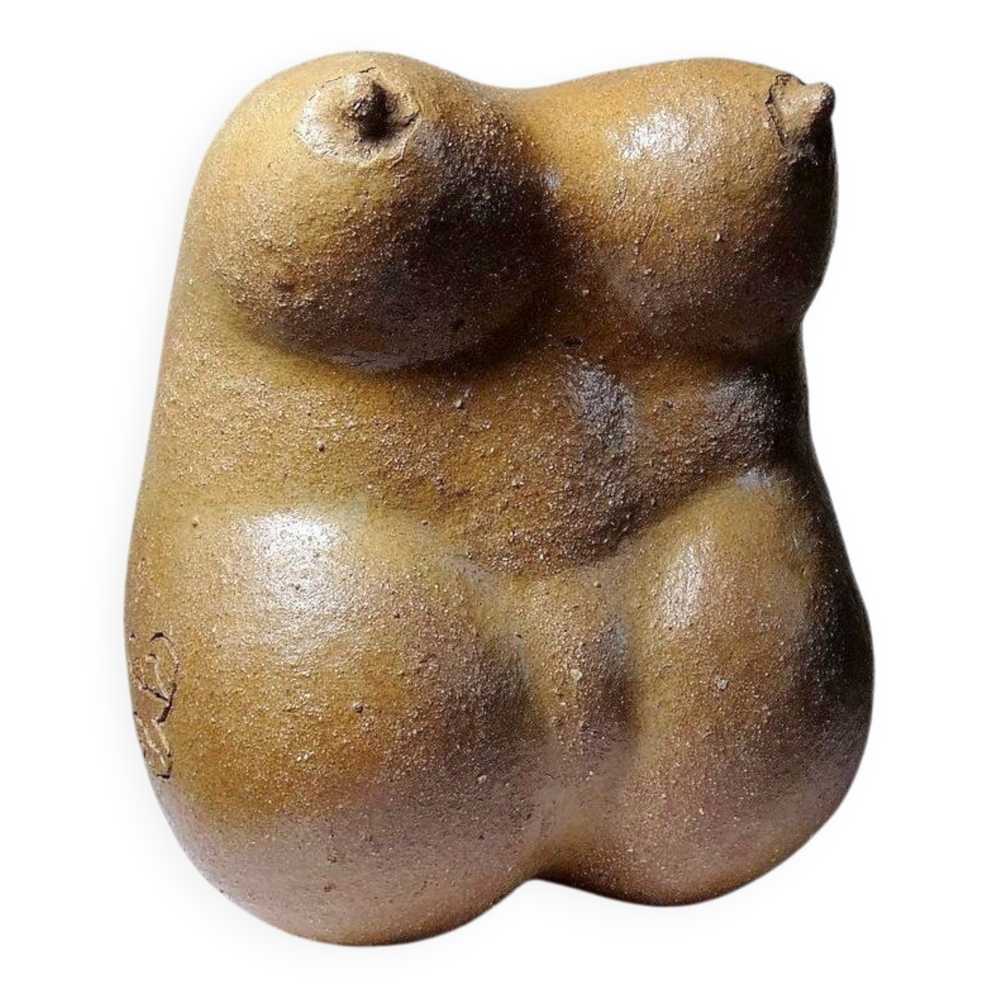 Grande Vénus sculpturale en grès, buste de femme, vintage signé, vintage 90