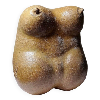 Grande Vénus sculpturale en grès, buste de femme, vintage signé, vintage 90